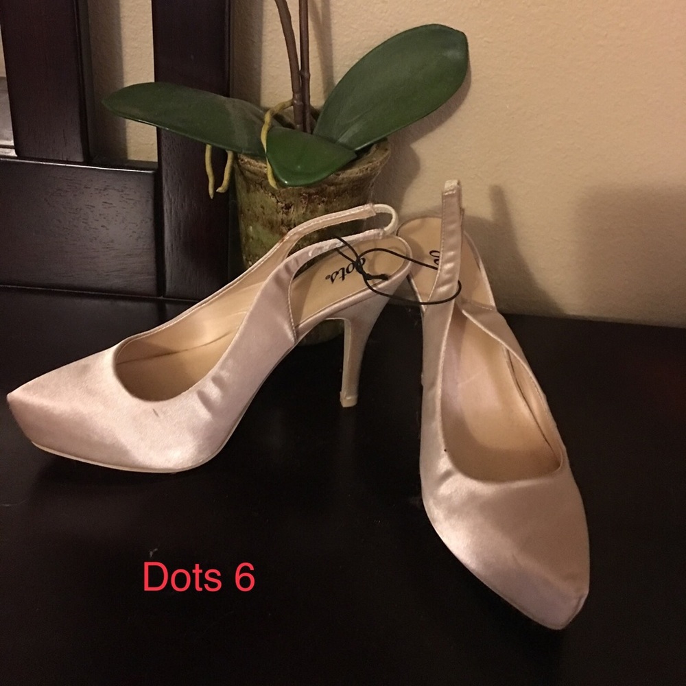 Nude satin heels
